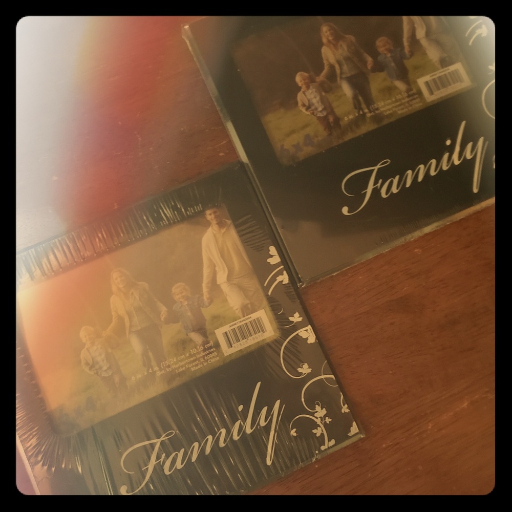 TWO NEW PHOTO FAMILY WALL HANGERS OR SIT ON TABLES
